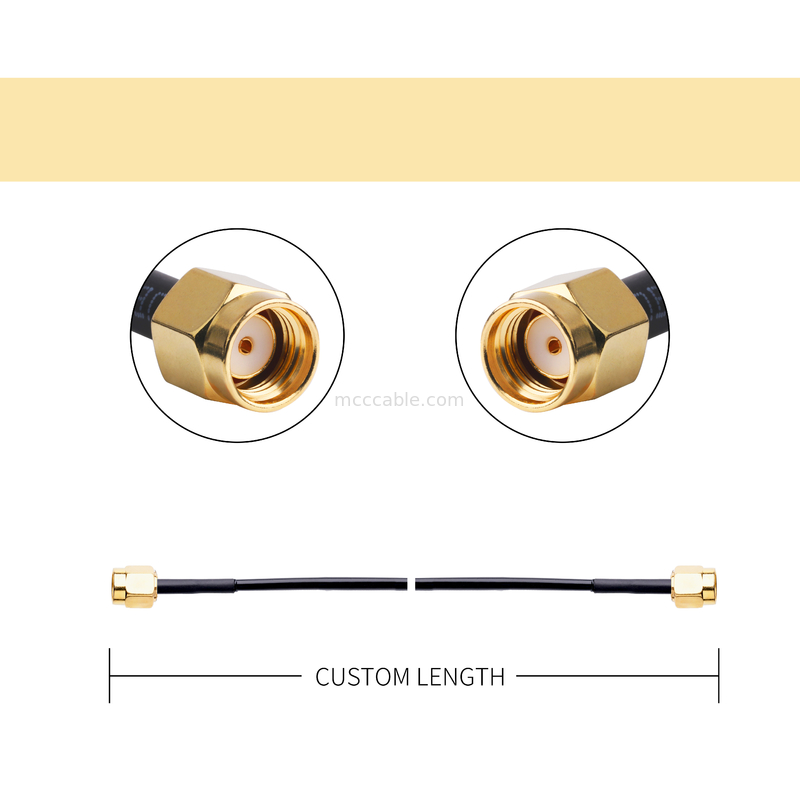 Conector de RF 50 ohm Impedancia Lmr100 RF Cable coaxial Cable de LCD negro