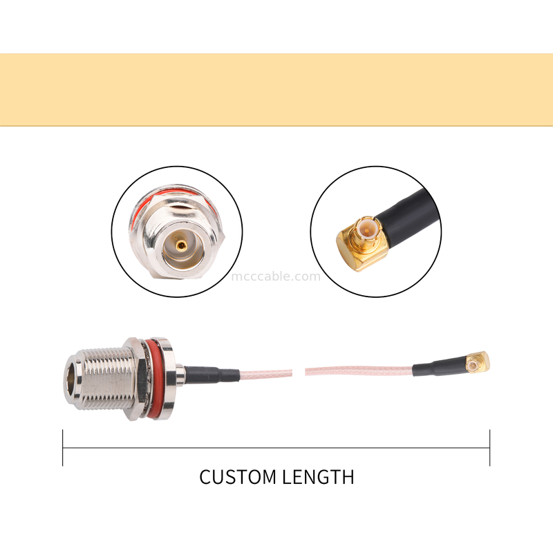 Tipo cable de alta velocidad de N del Rf del conector coaxial del samtec femenino de Mini Straight