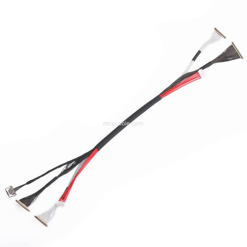 20531 50P Conector de ángulo recto de 0,25 mm con cable coaxial micro de apareamiento vertical 20531-050t-02