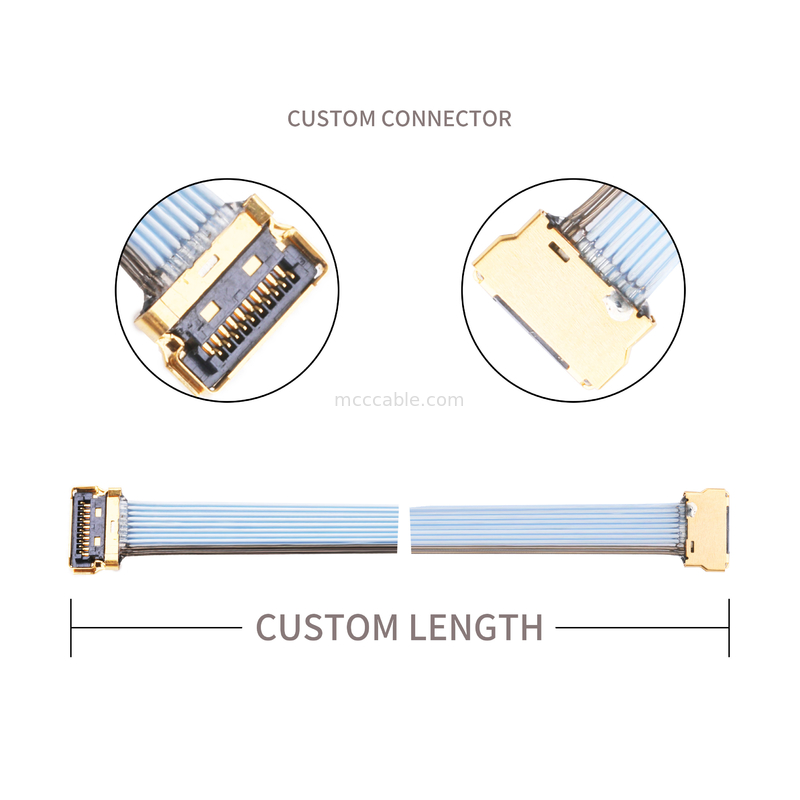 CABLE LVDS 10P 0,35mm Pitch 20857-010T-01 CABLE DE ensamblaje para el cable de micro-coax para el cable de conexión de cable