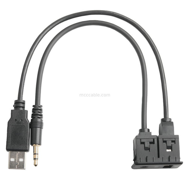 Estéreo masculino AUX. de Jack 3.5m m del cable de extensión de ISOBUS para el cable del zócalo de O Jack USB