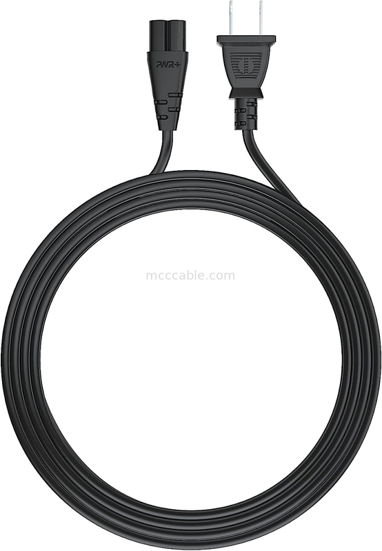 12 pies de cable eléctrico de energía 2 Prong Ac Pared de conexión 2 ranura LED LCD