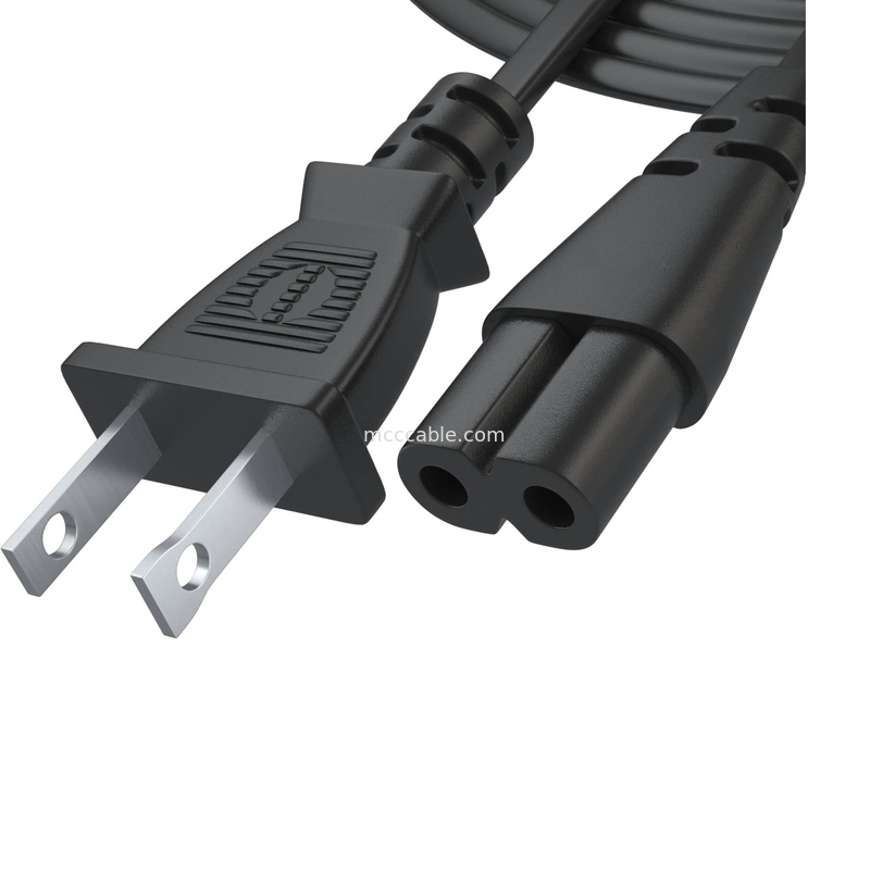 12 pies de cable eléctrico de energía 2 Prong Ac Pared de conexión 2 ranura LED LCD