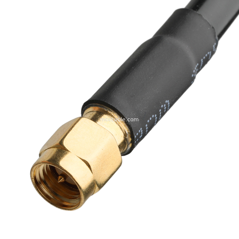 Conector de RF Lmr-240 Cables de RF de baja pérdida Negro Sma macho enchufe recto a N macho enchufe en el ángulo recto