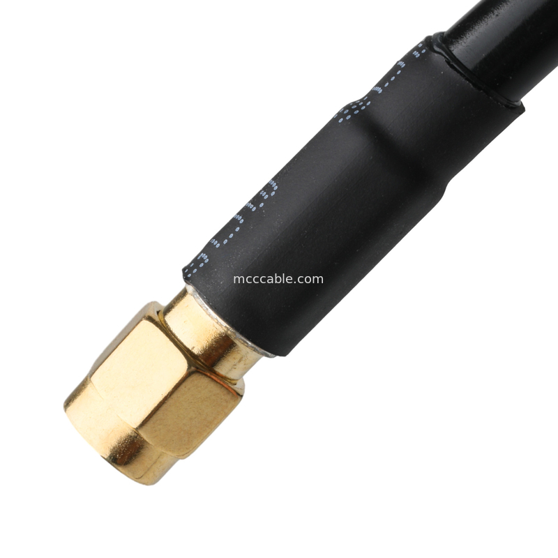 Conector de RF Lmr-240 Cables de RF de baja pérdida Negro Sma macho enchufe recto a N macho enchufe en el ángulo recto