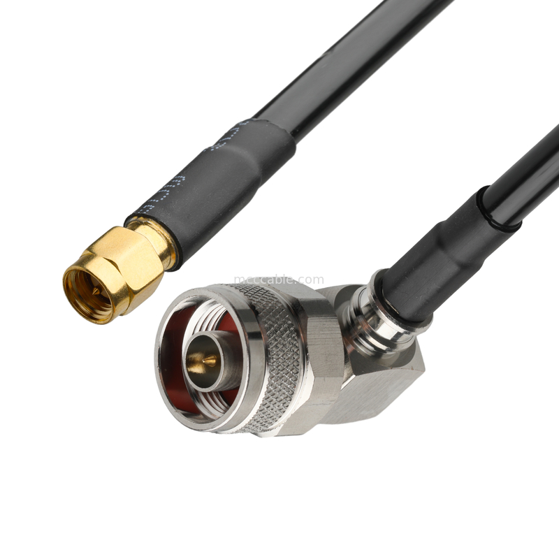 Conector de RF Lmr-240 Cables de RF de baja pérdida Negro Sma macho enchufe recto a N macho enchufe en el ángulo recto