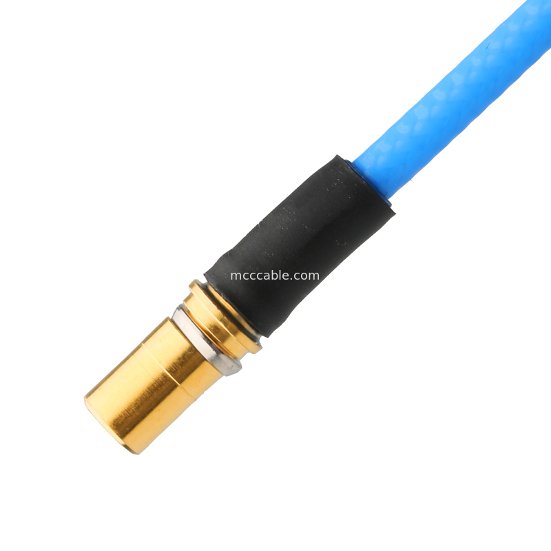 Conector de RF ensamblajes de cables coaxial de bajo PIM TFT-5G-402 flexible doble blindaje con chaqueta azul FEP