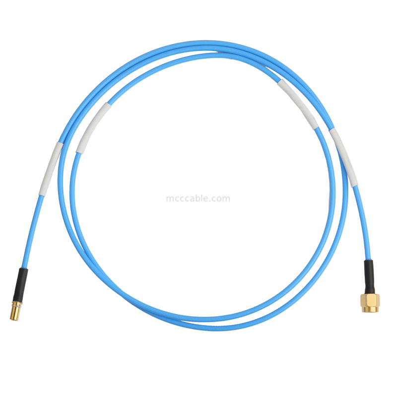 Conector de RF ensamblajes de cables coaxial de bajo PIM TFT-5G-402 flexible doble blindaje con chaqueta azul FEP
