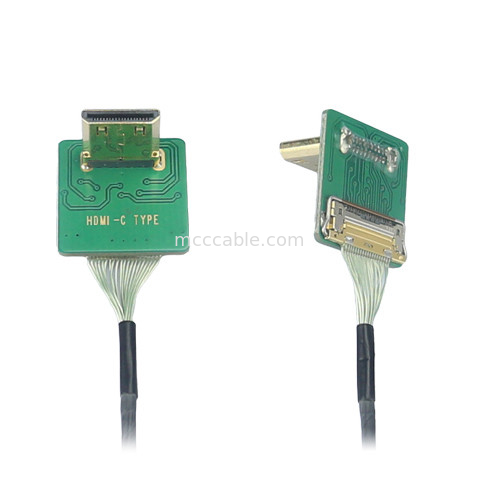 Mini Hdmi Cable Adaptador de cabeza de codo Hd Mini Hdmi-C2 a 20525-020E-02 a la tabla Conector lateral 0,4 mm