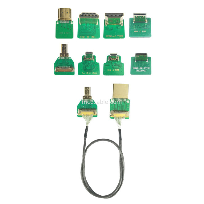 Mini Hdmi Cable Adaptador de cabeza de codo Hd Mini Hdmi-C2 a 20525-020E-02 a la tabla Conector lateral 0,4 mm