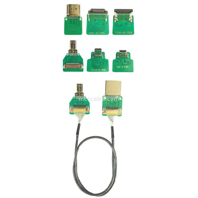 Adaptadores de conector MIPI ROHS Adaptador HDMI-D Micro cabeza de codo HDMI-D a 20454-220-02 20455 20453