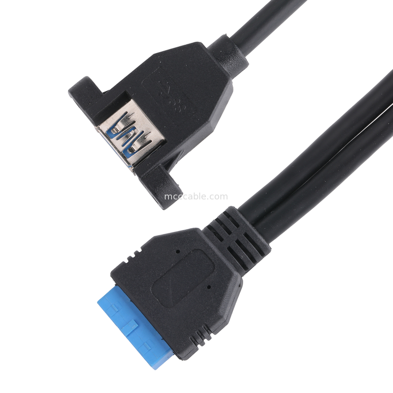 USB 3.0 Panel frontal placa base 19/20 Pin Cable a USB Adaptador de separación femenino Conector de extensión