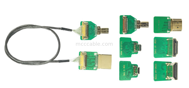 Micro HDMI cabeza recta 20454-220-02 20455 20453 Micro HDMI-D-2 para  OEM / ODM