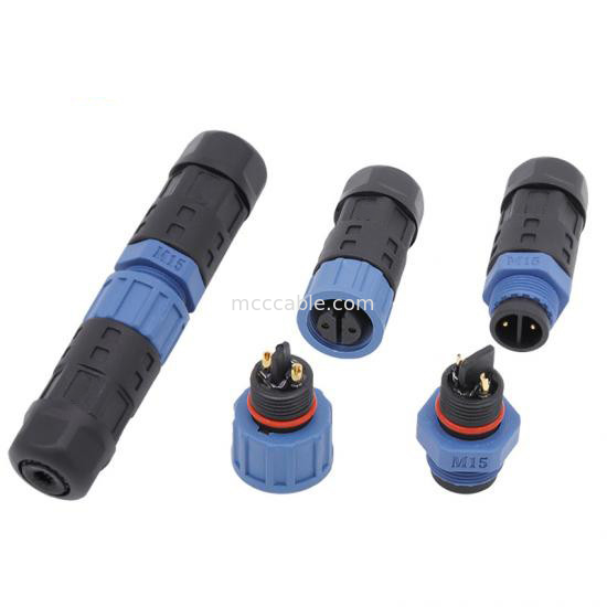 M15 Conector circular industrial de 2 pines y 3 pines M15 Conector de ensamblaje de tipo soldadura IP67