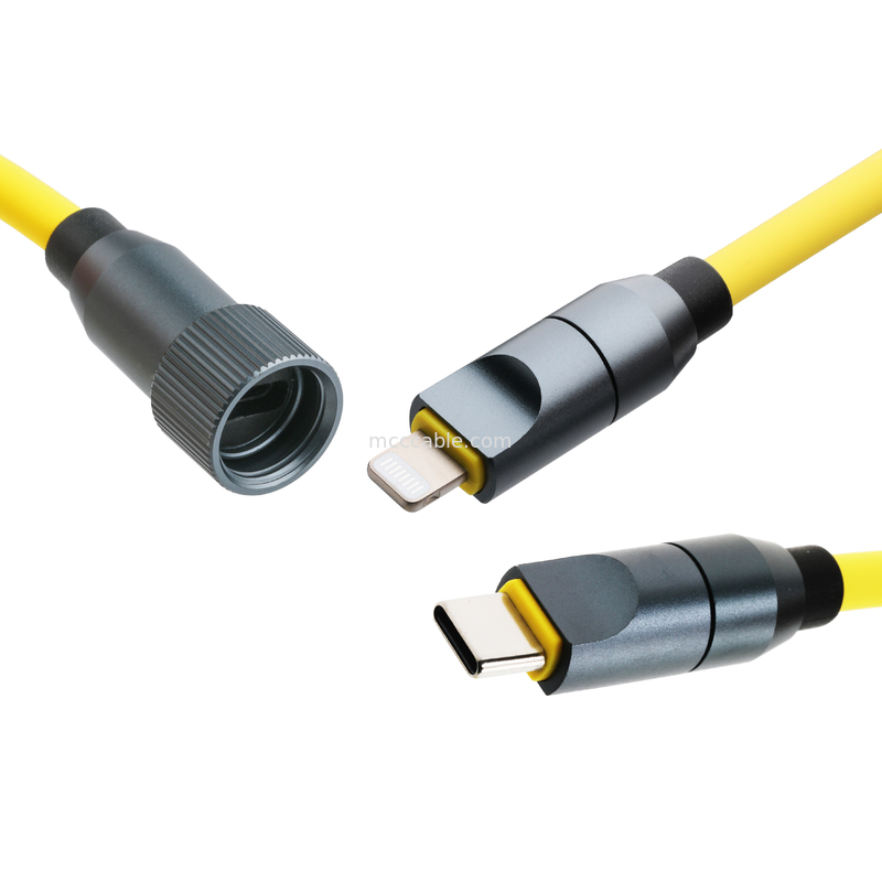 Micro coaxial USB 4.0 rayo 4 cable con 240W de carga y la luz-rápida de 40Gbps transferencia de datos