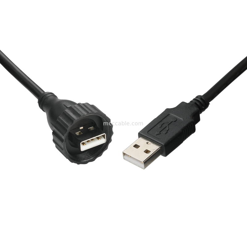 Interfaz impermeable USB2.0 tipo A masculino tipo M para cable USB2.0 cable de conexión de datos fijos industriales para vehículo