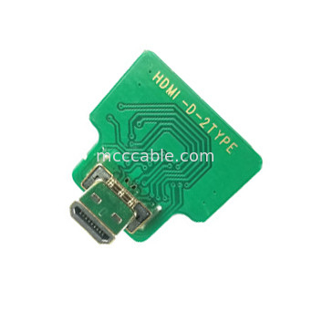 Micro HDMI cabeza recta 20454-220-02 20455 20453 Micro HDMI-D-2 para  OEM / ODM