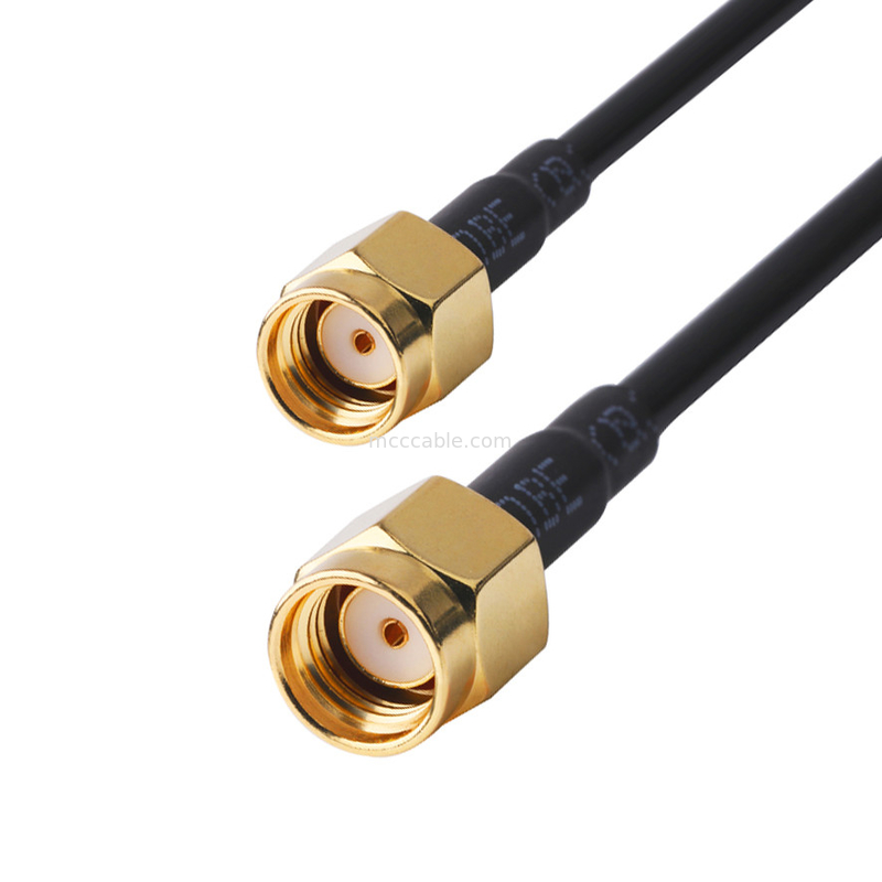 Conector de RF 50 ohm Impedancia Lmr100 RF Cable coaxial Cable de LCD negro