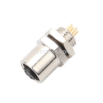 M5 Código-A Conector femenino de panel de 4 pines, brida de PCB, toma IP67 Interfaz circular tipo A