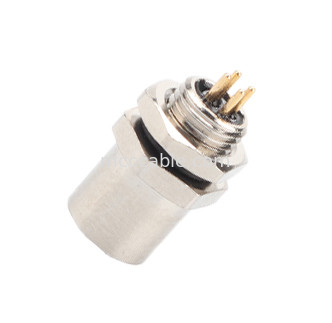 M5 Código-A Conector femenino de panel de 4 pines, brida de PCB, toma IP67 Interfaz circular tipo A