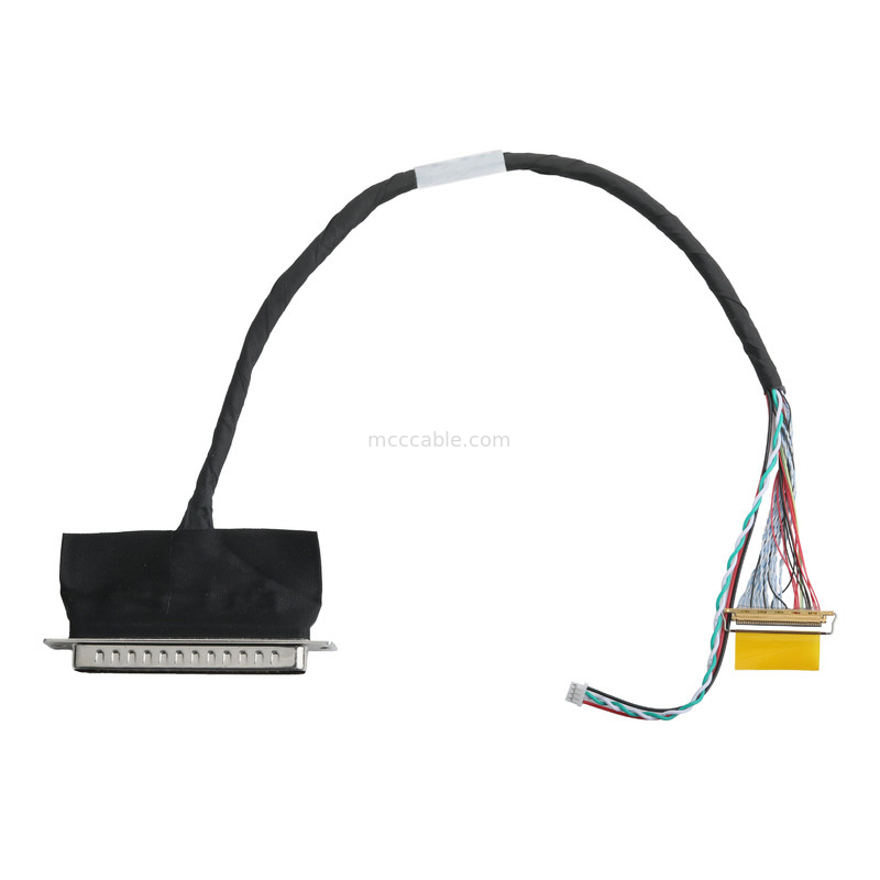 El cable de LVDS de ensamblaje D-SUB masculino a Molex 51021-0400 y 20453-240T-01 conector de cable OEM / ODM