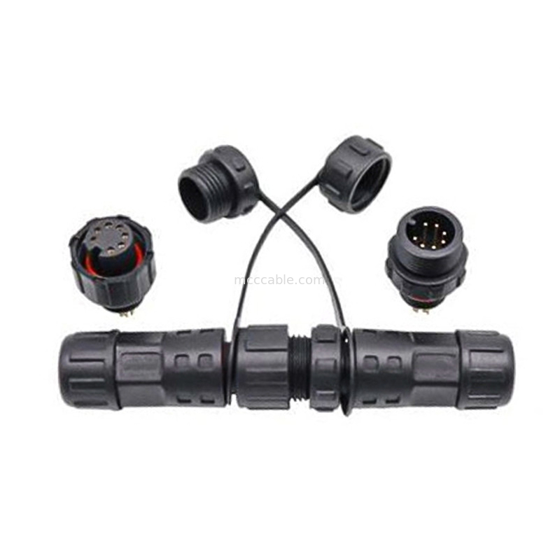 Conector circular de 8 pines impermeable de grado industrial M12 Conector de pantalla de LCD de cable moldeado femenino