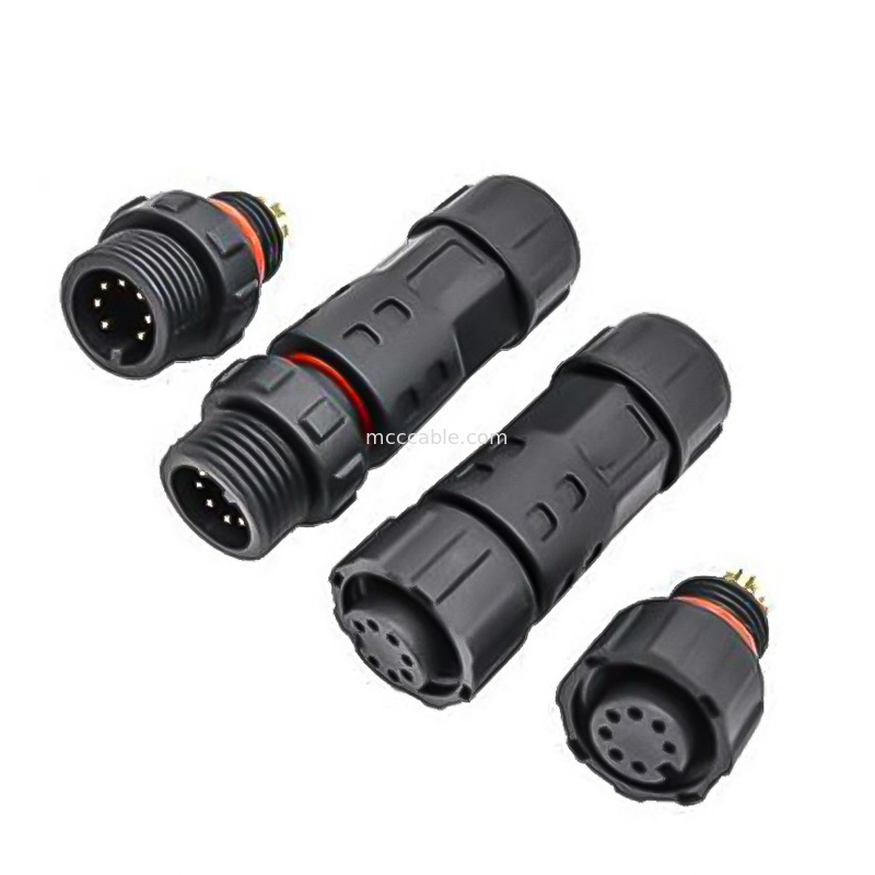 Conector circular de 8 pines impermeable de grado industrial M12 Conector de pantalla de LCD de cable moldeado femenino