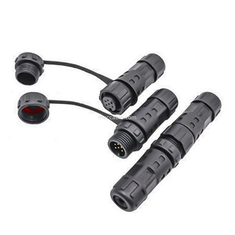Conector circular de 8 pines impermeable de grado industrial M12 Conector de pantalla de LCD de cable moldeado femenino