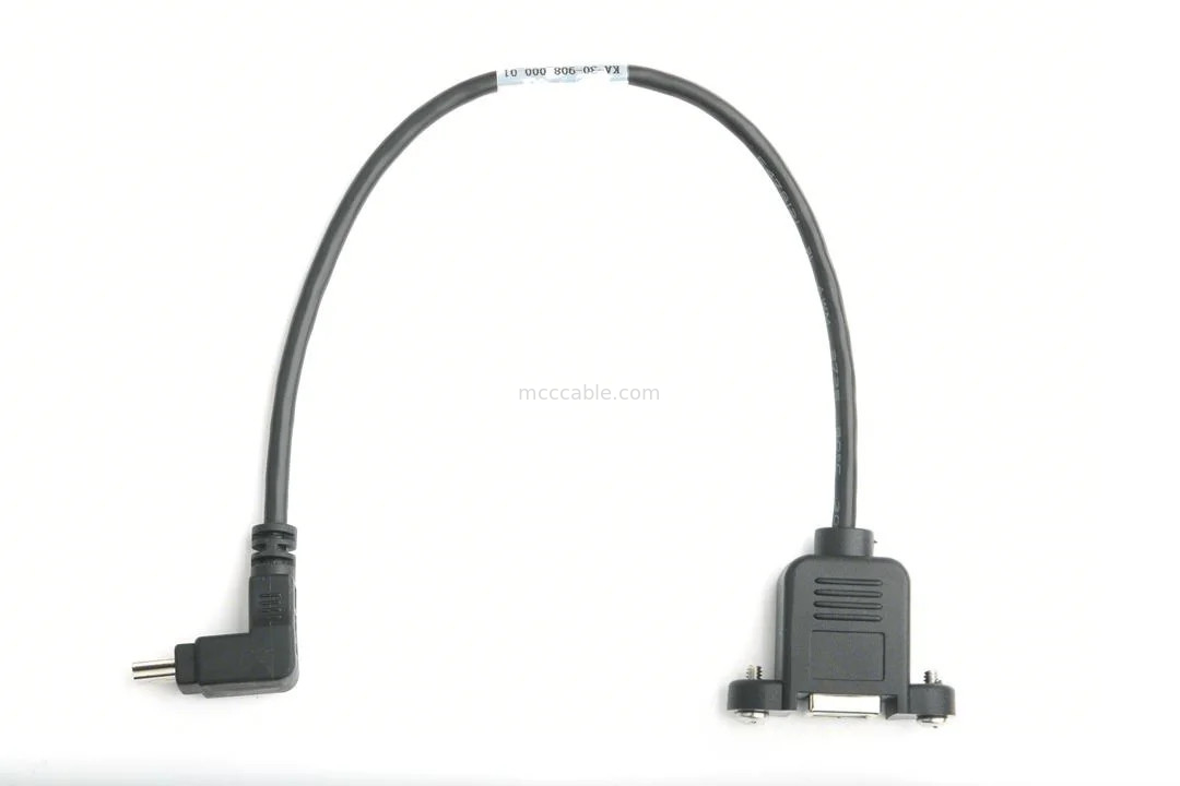 MÚNTO PUERTO USB TÍPICO B PANEL FEMEÑO MÚNTO ADAPTADOR A USB MINI-B Hombre Ángulo superior con moldeo