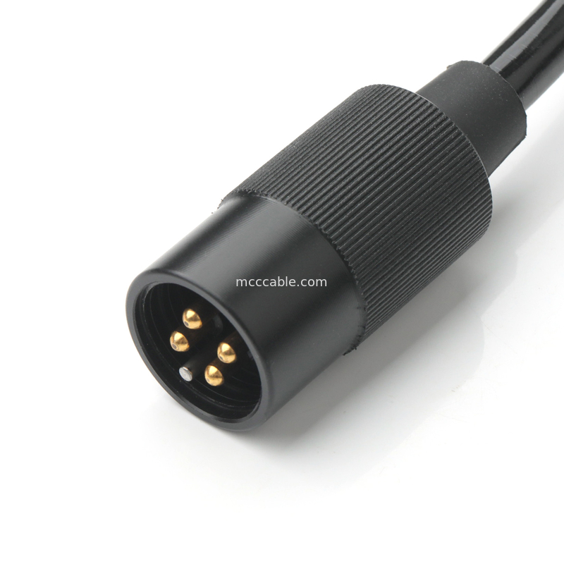 Ensamblaje de cable de alimentación de 4 núcleos, conector de 2 pines, 600V 125°C con tubo termorretráctil