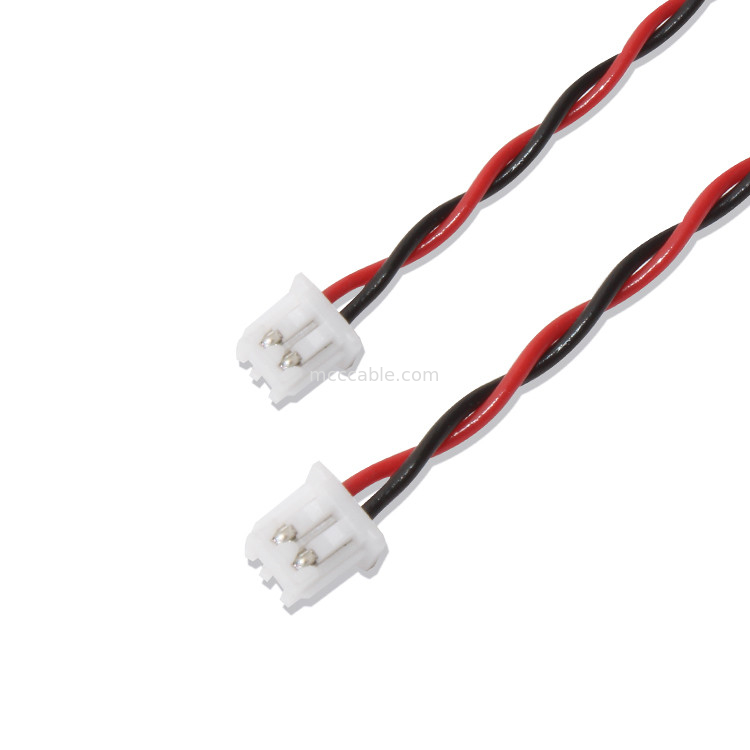 El negro 2P rojo del cable 22AWG UL1007 del conector del arnés de cable XHP-2 de JST pegó el cable