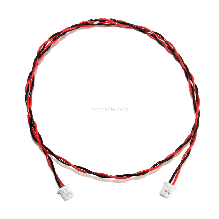 El negro 2P rojo del cable 22AWG UL1007 del conector del arnés de cable XHP-2 de JST pegó el cable