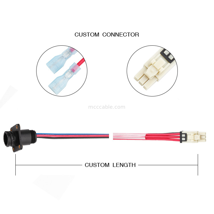 6 asamblea Molex 1722582106 del arnés de cable de la longitud del Pin 100m m a 4 Pin TE 208130-1