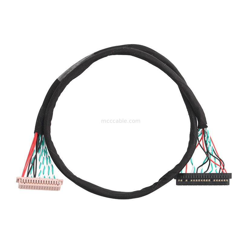 30 asamblea de cable del Pin LVDS WL1258h-20P al conector de la exhibición de los lvds de las HORAS DF13-2