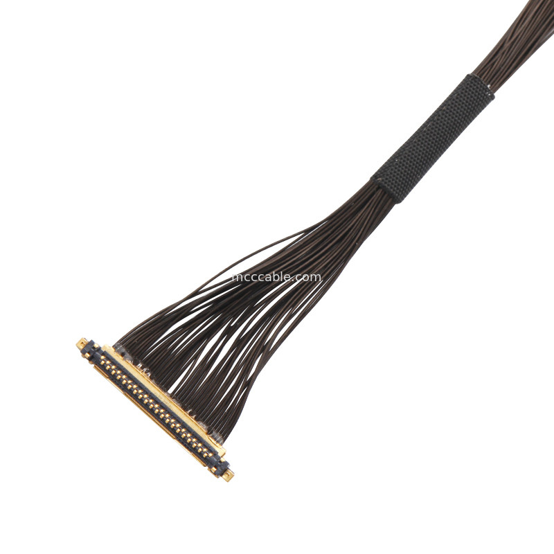 Ensamblaje de cable de UAV Lvds Edp Ensamblaje de cable 0.25mm Pitch 20531-034T-02 a Jst Auhr-05v-H 34 Pin Micro cable coaxial
