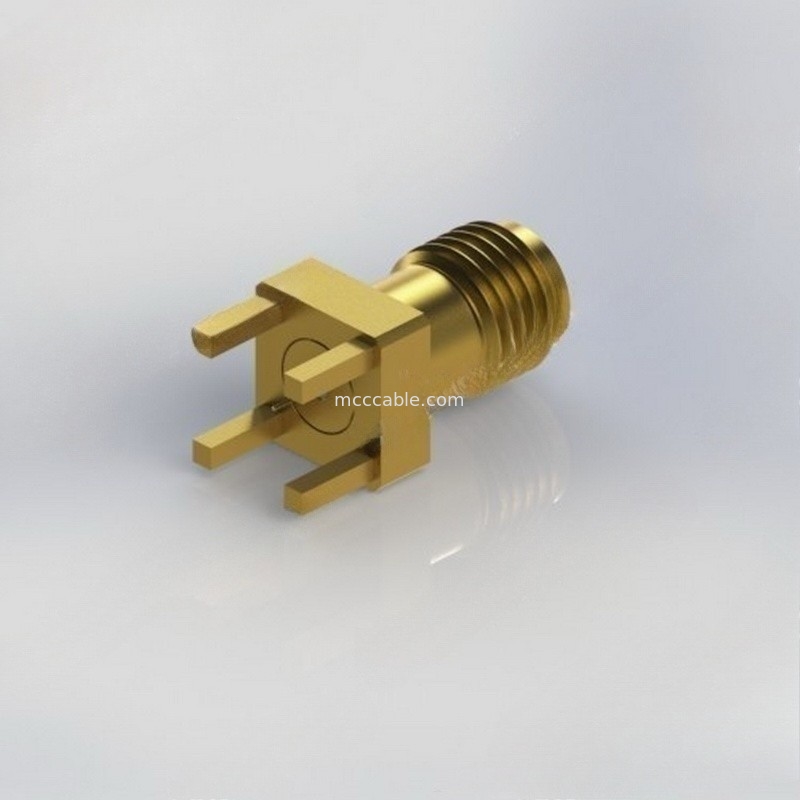 Hembra del conector de cable coaxial de 3,5 milímetros RF al soporte RF 34GHz del borde del tablero del PWB