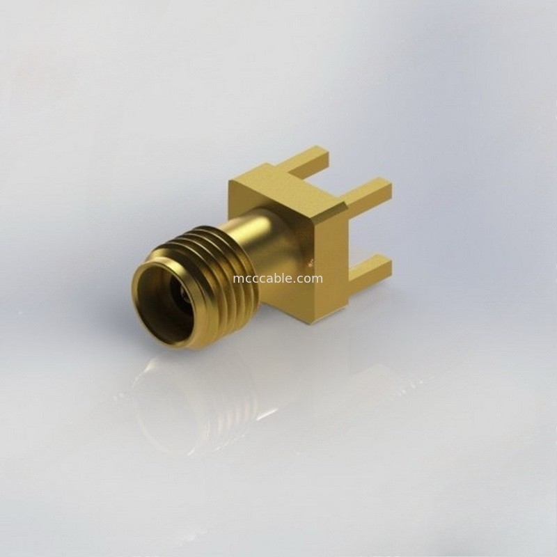 Hembra del conector de cable coaxial de 3,5 milímetros RF al soporte RF 34GHz del borde del tablero del PWB