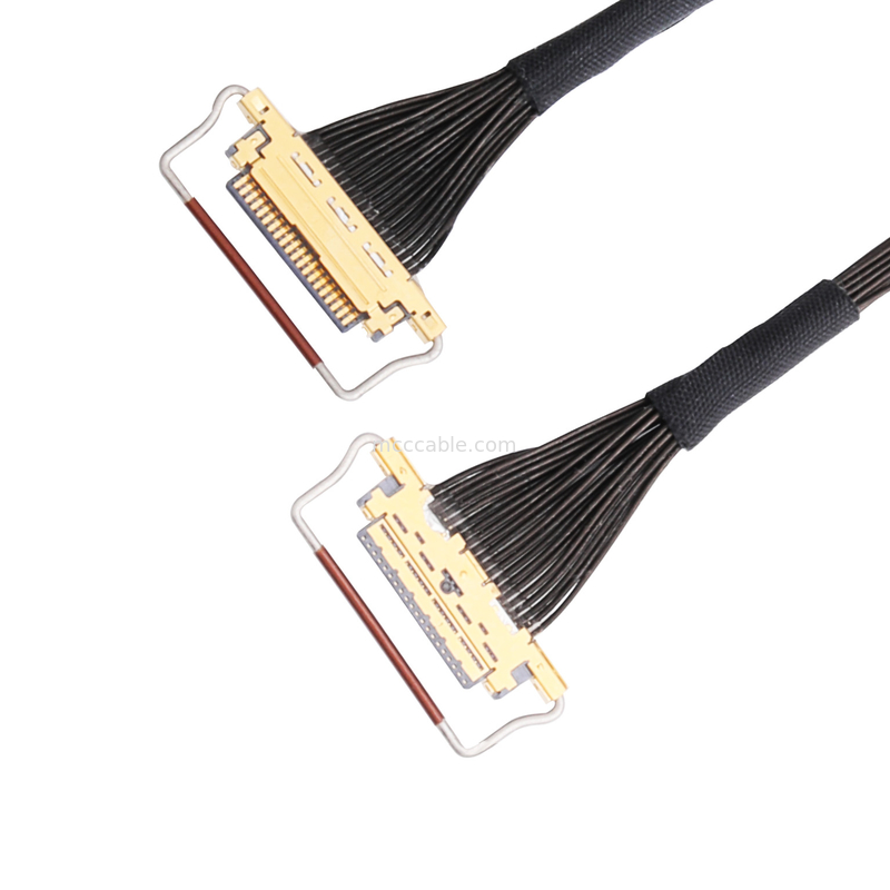 Tipo de acoplamiento horizontal conector micro-coaxial de la echada 20453-220t-03 de la asamblea de cable del OEM Lvds 0.5m m