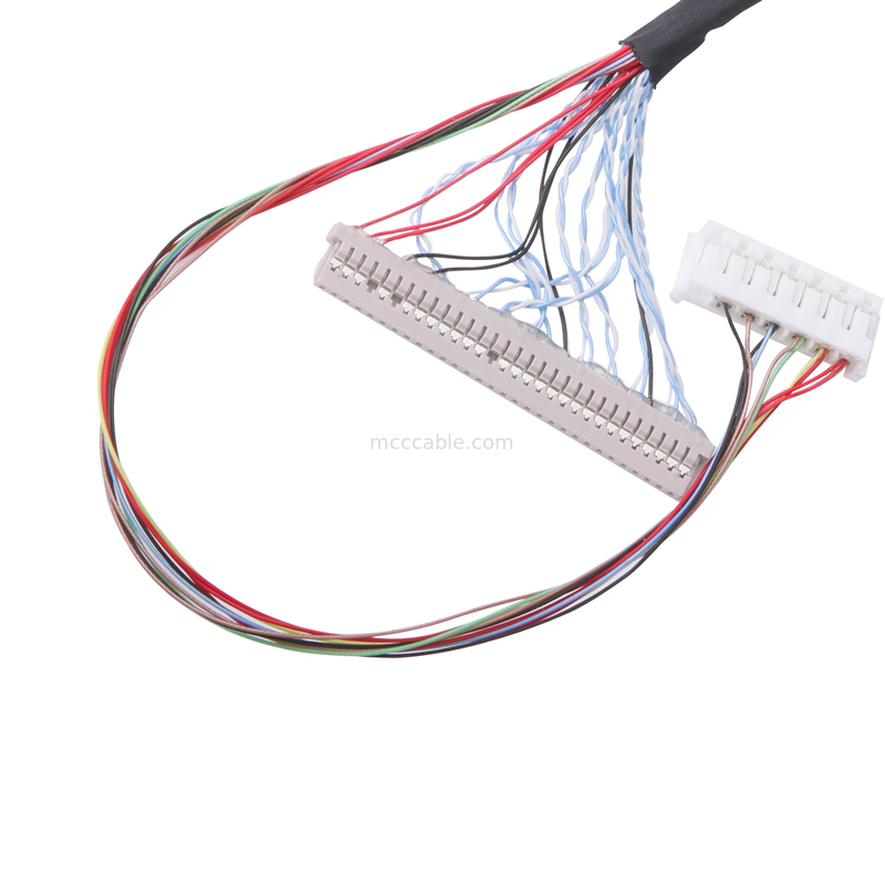 Tipo de acoplamiento horizontal conector micro-coaxial del cable de los lvds del lcd de la echada de Pin Lvds Cable Assembly 0.5m m de la aduana 40