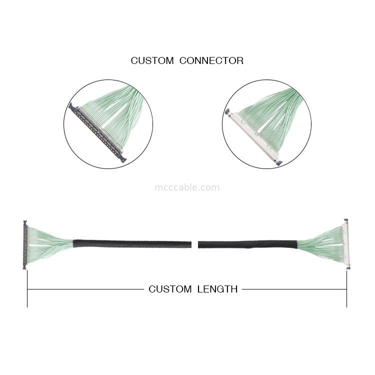 20496-040T-40 20497-040T-30 2679-040-10 20498-040E-41 40P LVDS Microcable coaxial para cableado de alta velocidad