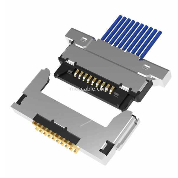 20345-010T-32R 20347-310T-12R Conector microcoaxial de tipo de apareamiento horizontal con inclinación de 0,5 mm