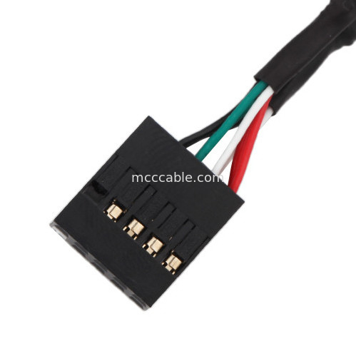 Asamblea de cable del arnés de cable de la longitud de HSG 100m m 2×5 Pin Black To PHD-2×5P