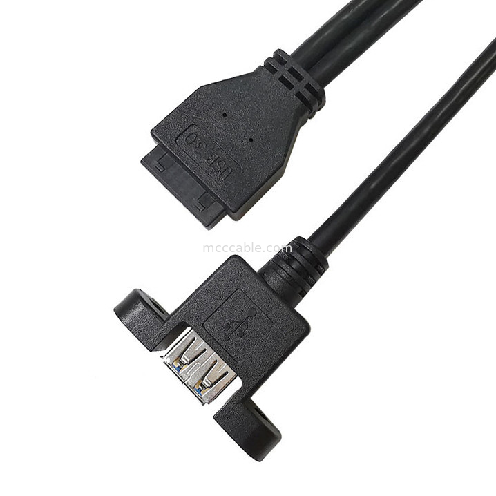Soporte del panel del USB 3,0 un x2 al arnés de 20 Pin Header Motherboard Custom Wire