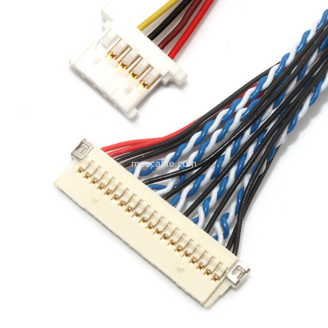 Echada Df19 del contacto de la asamblea de cable del Pin LVDS de  30 1.0m m 1.25m m a Df14