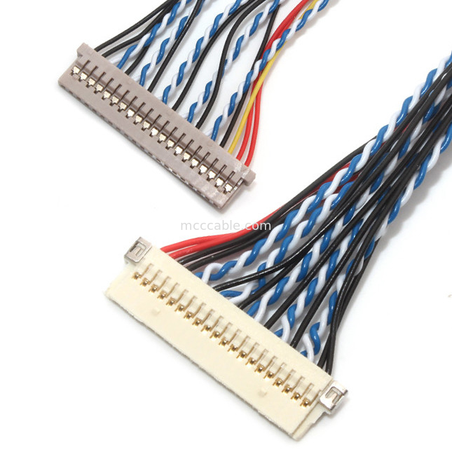 Echada Df19 del contacto de la asamblea de cable del Pin LVDS de  30 1.0m m 1.25m m a Df14