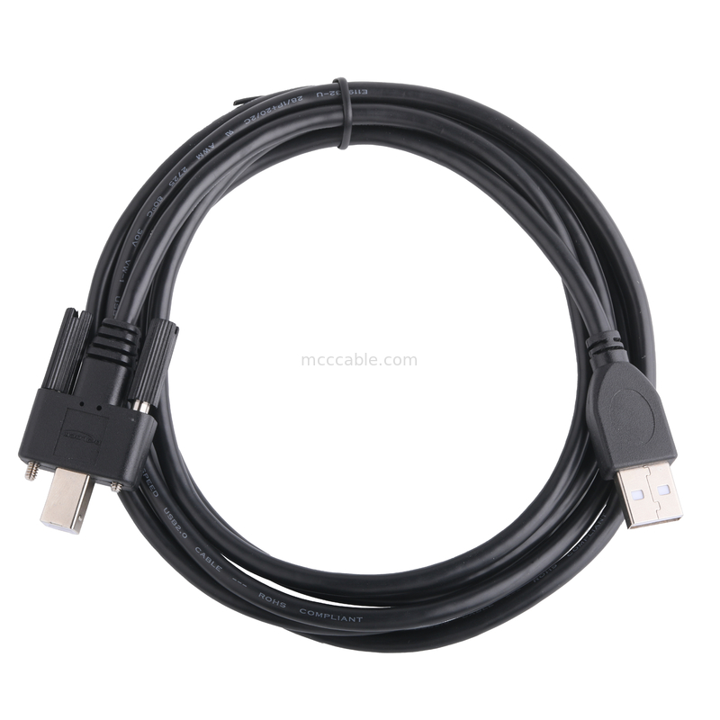 El cable de conector de impresora UL USB 2.0 tipo A a tipo B bloqueado