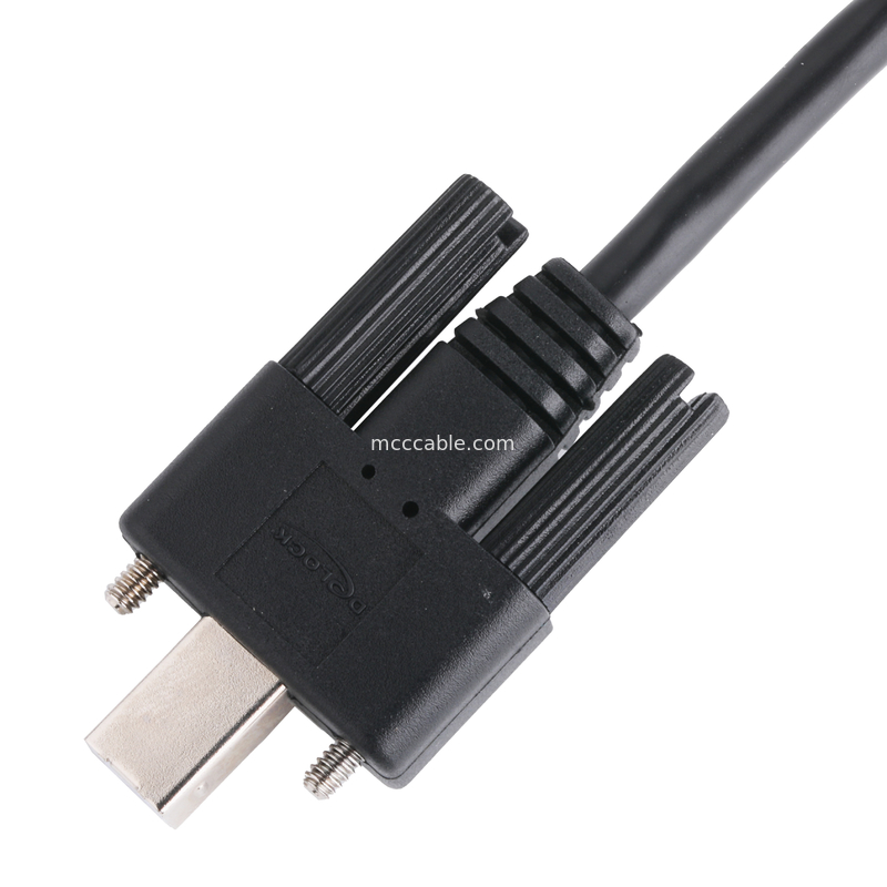 El cable de conector de impresora UL USB 2.0 tipo A a tipo B bloqueado