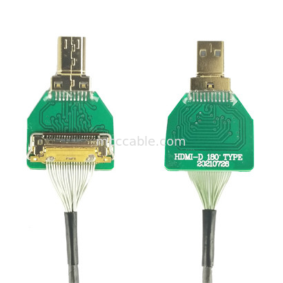 Adaptadores de conector MIPI OEM ODM Adaptador de cable HDMI Micro cabeza recta HDMI-D-180° a 20454-220-02 20455 20453