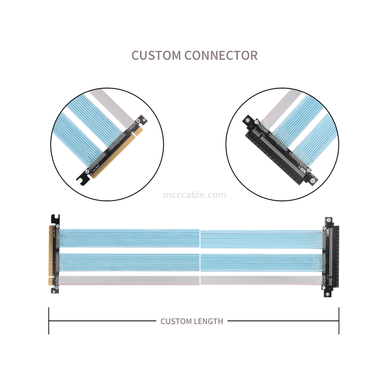 PCB Cable coaxial extremadamente fino PCIE gráficos de computadora tarjetas gráficas cable de adaptación de extensión