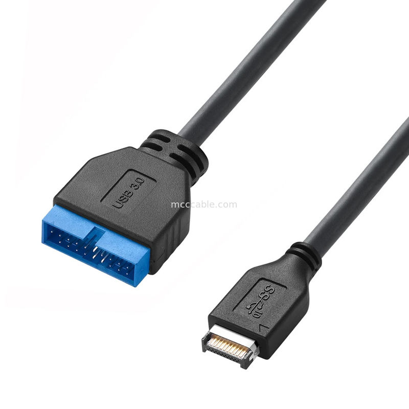 Cable de alimentación de la placa base de la computadora USB 3.1 Tipo E macho a IDC20P macho Cable de adaptador Cable de extensión de 20 pines